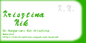 krisztina nik business card